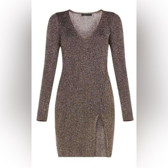 BCBG - Metallic V-Neck Tunic Dress - Picture 1 of 7
